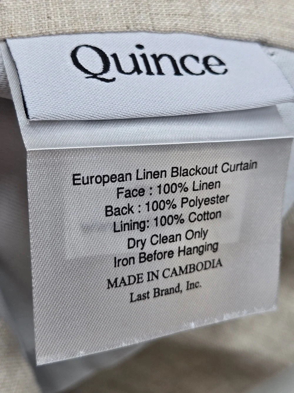 NWT QUINCE Set Of 2 48x96 European Linen True Blackout Curtains Flax 9998